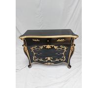 Kunibert Louises Antique Commode style baroque rococo Buffet armoire buffet armoire Noir avec or