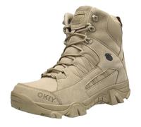 KUNIIS Bottes Tactiques Militaires pour Hommes, Bout Renforcé Anti-Choc, Doublure Respirante, Chaussures de Combat Désert (Sand,41)