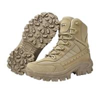 KUNIIS Bottes Tactiques Militaires pour Hommes, Bout Renforcé Anti-Choc, Doublure Respirante, Chaussures de Combat Désert (Sand-21,41)