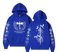 KUNIIS Sweat à Capuche Basgiath War College, Fourth Wing Dragon Rider, Coupe Oversize Unisexe, Style Rétro Streetwear, XS-3XL (Blue,Grand)