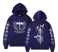 KUNIIS Sweat à Capuche Basgiath War College, Fourth Wing Dragon Rider, Coupe Oversize Unisexe, Style Rétro Streetwear, XS-3XL (Navy Blue,Grand)