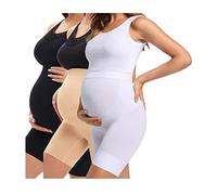 KUNINDOME Vêtement de maternité sans couture, empêche les frottements des cuisses, soutien du ventre, S à 5XL, Nude + noir + blanc pur, 5X-Large