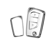 KUNIO Coque de clé à Rabat pour Toyota Yaris Aygo - Convient pour Peugeot 108 - Convient pour Citroën C1 - en TPU - 2 Boutons B - Blanc