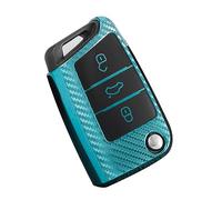KUNIO Coque de clé à Rabat pour VW Golf 7 MK7 Polo T-ROC Tiguan Convient pour Skoda Superb Octavia Convient pour Seat Cupra Ateca Leon Ibiza Protection de clé de Voiture en TPU 3 Boutons Vert