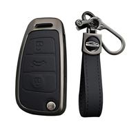 KUNIO Coque de ompatible avec Audi A1 A3 8V A4 A6 Q2 Q3 TT TTS RS RS3 S3 Sline Clé rabattable en alliage de zinc Porte-clés 3 boutons, a noir, 3 Tasten