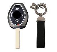 KUNIO Coque de clé compatible avec BMW E38 E39 E46 E83 E53 E60 E63 E61 E64 E83 E85 E86 M5 325i X3 X5 Z3 Z4 Série 3 5 7 - Boîtier en métal pour clés, b noir