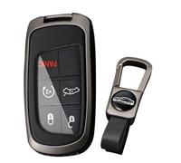 KUNIO Coque de ompatible avec Jeep Renegade Compass Grand Cherokee pour Dodge Convient pour Fiat 500X Ducato Tipo Cross Protection Alliage de zinc Étui porte-clés 2/3/4/5 boutons