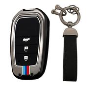 KUNIO Coque de ompatible avec Toyota Yaris Cross Yaris Hybrid Rav4 Aygo CHR Prius Couronne Boîtier en métal sans oque de Protection Porte-clés 3 Boutons B Noir