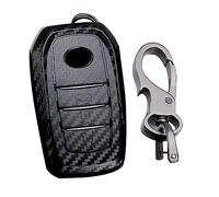 KUNIO Coque de ompatible avec Toyota Yaris Cross Yaris Hybrid Rav4 Aygo CHR Prius Land Cruiser 200 Crown ABS Coque de clé Protection Porte-clés 3 Boutons C Noir