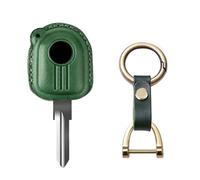 KUNIO Coque de clé de moto - Convient pour Peugeot Django 150 Creative 2025 2024 2023 - Accessoire de moto - Anti-rayures - En cuir synthétique - Vert vintage