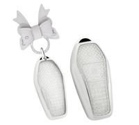 KUNIO Coque de clé de voiture compatible avec BYD Dolphin EV ATTO 3 Yuan Plus EV Song Plus EV Qin Plus EV Han EV 2025 2024 Porte-clés pour femme Cadeau cristal Blanc A