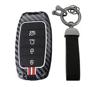 KUNIO Coque de clé de voiture compatible avec KIA Picanto Sportage K2 K3 K4 K5 Morning 2023 2024 2025, porte-clés en fibre de carbone, métal, 4 boutons, rouge C