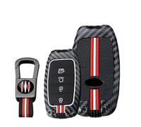 KUNIO Coque de clé de voiture compatible avec KIA Sportage K2 K3 K4 K5 Morning 2023 2024 2025, porte-clés en fibre de carbone, métal, 4 boutons, rouge C