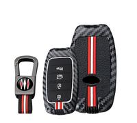 KUNIO Coque de clé de voiture compatible avec KIA Sportage K2 K3 K4 K5 Morning 2023 2024 2025, porte-clés en fibre de carbone, métal, 4 boutons, rouge B
