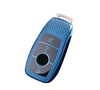 KUNIO Coque de clé de Voiture Compatible avec Mercedes A B C E S G Classe GLC CLE GLB CLA W177 W247 B200 W205 S63 AMG A200 MS Coque de Protection en TPU 3 Boutons Bleu