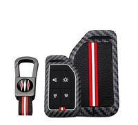 KUNIO Coque de clé de voiture compatible avec Volvo Truck Cargo 555 FH16 FM FH Euro 6 RC FH Heavy Camion Van Semi Auto Porte-clés en métal 4 boutons Étui à clés B Rouge