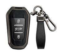 KUNIO Coque de e Voiture Convient pour Peugeot 3008 5008 2008 308 508 208 Convient pour Opel Grandland X Astra L Convient pour Citroën C3 C4 DS5 DS7 Coque de Protection Porte-clés A Noir