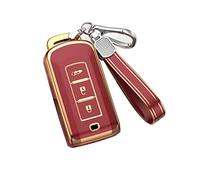 KUNIO Coque de e Voiture pour Mitsubishi ASX Outlander L200 Eclipse Lancer 10 Pajero Sport en Cuir Rouge