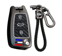 KUNIO Coque de clé pour Audi A1 A3 8V A4 A6 Q2 Q3 TT TTS RS RS3 S3 Sline en alliage de zinc pour clé de voiture protection boîtier de clé porte-clés clé pliante 3 boutons A gris