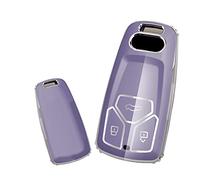 KUNIO Coque de clé pour Audi A4L A4 B9 A6L S4 RS4 A5 F5 RS5 A6 A7 A8 D5 Q2 Q5 Q7 SQ5 SQ7 TT TTS RS5 Coque de Protection en TPU pour e Voiture 3 Boutons Violet