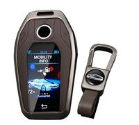 KUNIO Coque de clé pour BMW Display Key 5 Série 7 G01 G02 G05 G07 G11 G12 G30 G31 G32 I8 I12 I15 X3 X4 X5 X7 Protection en alliage de zinc Étui porte-clés, B Marron., 4 Tasten