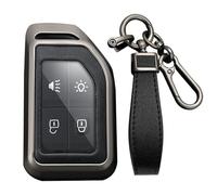 KUNIO Coque de clé pour Volvo CARGO 555 Camion FH16 FM FH EVRO 6 Truck Coque de protection en alliage pour clé porte-clés 2/4 boutons, Noir, 2/4 Tasten