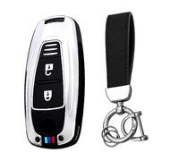 KUNIO Coque de Protection clé de Voiture - Convient pour Suzuki Vitara Swift Ignis Kizashi SX4 Baleno Ertiga Samurai S-Cross - Boîtier en métal - 2 Boutons B - Argenté