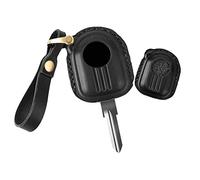 KUNIO Étui de clé de moto en cuir pour Peugeot Django 150 Scooter - Noir
