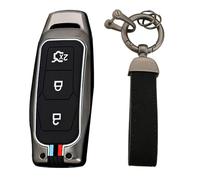 KUNIO Keyless Coque de clé - Convient pour Ford Focus Mondeo MK5 S-max Kuga Puma Fiesta Escort Explorer - Boîtier en métal - 3 boutons - Porte-clés B noir