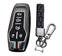 KUNIO Keyless Coque de clé - Convient pour Ford Mustang Mondeo Edge Explorer F150 - Coque en métal - Porte-clés - 5 Boutons A - Noir