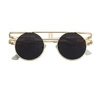 KUNIUO Métal Rond Steampunk Mode Hommes Lunettes De Soleil Rétro Gothique Design Femmes Cadre Rétro Ton Lunettes De Soleil Oculos De Sol
