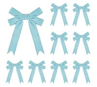 Kunjocy Lot de 10 nœuds de Noël en flanelle, nœuds de Noël doubles en velours pour décoration de sapin de Noël, guirlandes de Noël, nœuds pour couronnes de Noël pour décoration de fête de fin d'année