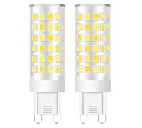 KUNKA Ampoule LED G9 5 W équivalente à 50 watts, ampoule halogène G9 de remplacement, petite ampoule pour lustre, culot T4 G9 bipolaire, 230 V, 500 lumens (Blanc Chaud 3000K, Lot de 2)