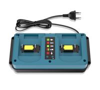 KUNLUN Chargeur de Remplacement pour Makita18V, Chargeur Rapide Double Compatible avec Makita Batterie 14.4V - 18V BL1860B BL1850 BL1860 BL1830 BL1850B BL1430 BL1840B BL1840 BL1815 BL1415 BL1440