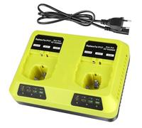 KUNLUN P117 Chargeur pour Ryobi 18V Batterie, 2 Ports Chargeur de Remplacement pour Ryobi One+ P108 P107 P104 P105 P102 P103 P117 Batterie Li-ION/Ni-Mh