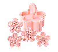 KunmniZ Mooncake Mould Lot de 5 emporte-pièces Sakura Cookie Mold Stamp en forme de fleur de cerisier DIY respectueux de l'environnement pratique Fait à la main