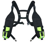 KUNN Double harnais d'épaule universel avec poche réfléchissante, support radio bidirectionnel pour Motorola, Baofeng, talkie-walkie avec sangle de poitrine réglable pour SAR, police