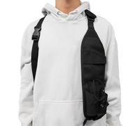 KUNN Étui d'épaule universel pour radio côté gauche, support de radio bidirectionnel avec clip de ceinture, harnais radio pour BaoFeng, Motorola, talkie-walkie pour pompiers, police (noir, gauche)