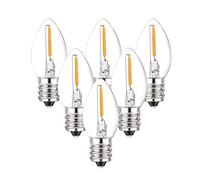 KUNOQXHA Ampoule LED C7, Ampoules LED à Filament 0.5 W, 5 W équivalent Edison Style E14 Bougie Base lumière Ampoules de Rechange Verre Transparent Blanc Chaud 2700 K 50 lumens Lot de 6