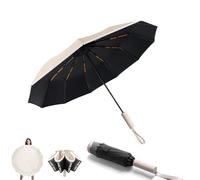 KunpengZen Parapluie Pliant Automatique, Compact 12 Nervures Parapluie Inversé Réflecteurs Périphériques, Parapluie Pliant Résistant au Vent Anti Tempête UV pour Hommes et Femmes