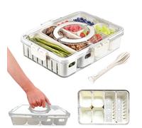 KunpengZen Snack Box, Boite Compartiment Alimentaire Portables Rangement, Boîte à Collations à 6 Compartiments Amovibles Frigo pour Légume Fromage Noix Bonbons Épices Fruits