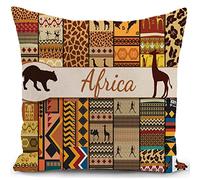 KUNQIAN Housse de Coussin canape Decoration Salon Afrique Cadeau Femme Housse Coussin pour canapé African 40x40 cm Chambre Deco Exterieur decoratif