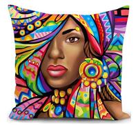 KUNQIAN Housse de Coussin canape Decoration Salon Afrique Cadeau Femme Housse Coussin pour canapé African 40x40 cm Chambre Deco Exterieur decoratif