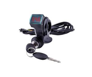 Kunray Accélérateur universel pour vélo électrique avec écran 12 V-96 V - Serrure d'allumage à clé - Interrupteur à clé - 5 fils - Allumage à clé - Scooter électrique - Accélérateur et écran LCD