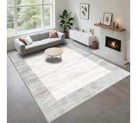 Kunsen Anti Derapant Tapis Design Salon 120X200Cm Gris, Doux Le Design Moderne À Fines Rayures Est Utilisé dans Les Salons Et Les Chambres À Coucher