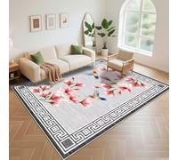 Kunsen Chambre Parentale Decoration À l'aise 60x120cm ， Gris Rose Motif Floral Moderne pour Salon Coucher Chevet