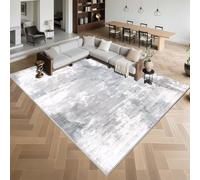 Kunsen Grand Descente de Lit Poil Court 200x240cm,Style Moderne,Antidérapant pour Salon,Chaise De Bureau,Home Gris