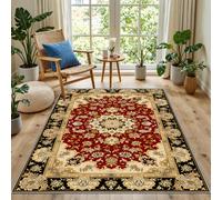 Kunsen Moelleux Tapis Adolescent Rouge 120X170Cm Poils Ras Tapis Fleur pour Salon, Chambre À Coucher