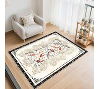 Kunsen Moquette Acoustique À l'aise 90x190cm ， Beige Noir Design imprimé Moderne pour Chambre d'adolescent de Salon