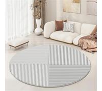 Kunsen Tapis Ados 80x80cm Gris des Rayures Modernes Douces et durables pour Le Salon Bord du lit de la Chambre Grand Deco ado Fille